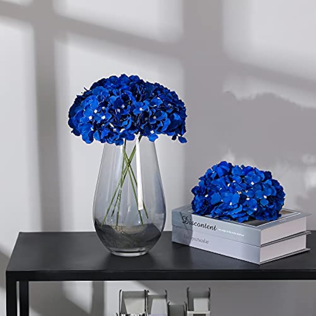 Tifuly 12Pcs Artificial Silk Hydrangeas for Wedding Decor – Royal Blue