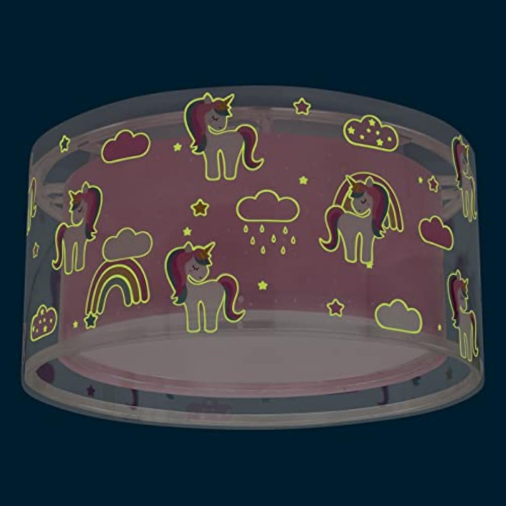 Jolof Store Unicorn & Animal Children's Ceiling Light - Pink Nursery Lamp
