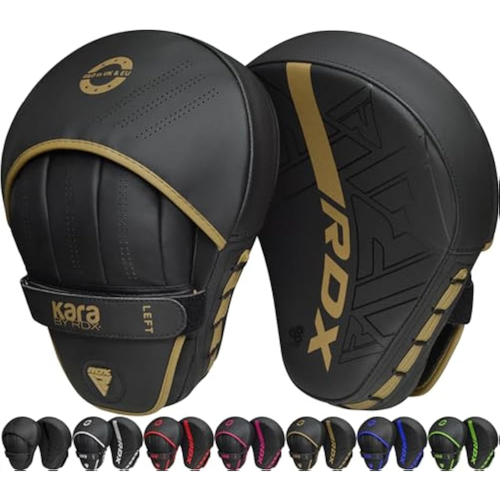 RDX Curved Focus Mitts – Maya Hide Leather Boxing Pads for MMA & Muay Thai