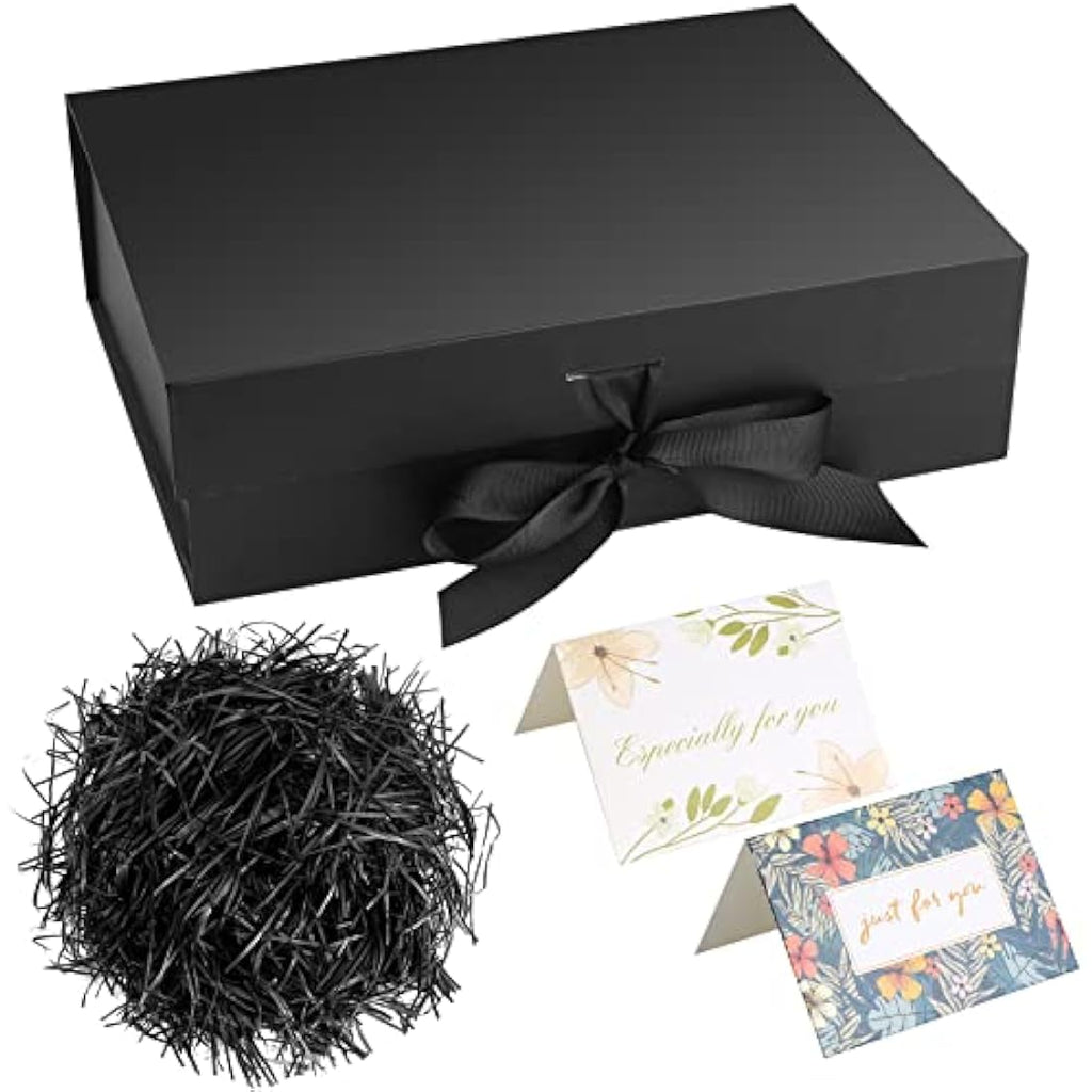 Jolof Store Black Magnetic Gift Box with Ribbon – Luxury Packaging 26cm