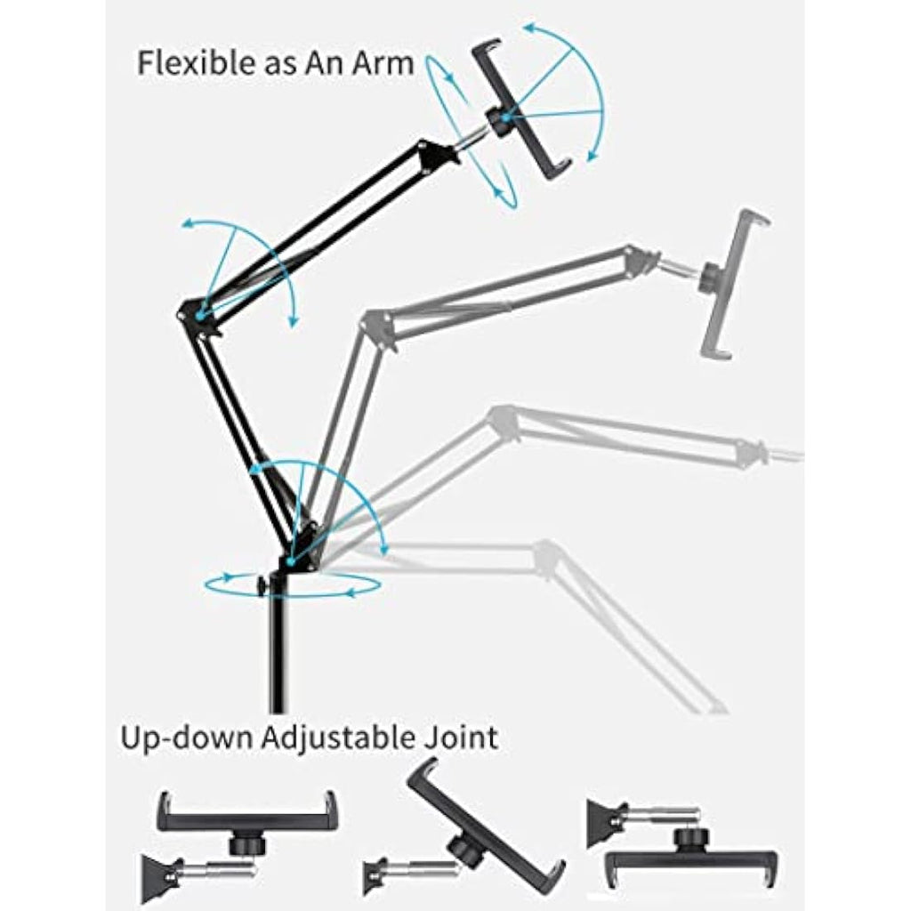 BluuSuuk Tablet Floor Stand – Adjustable Height Arm for 4.7-12.9" iPad
