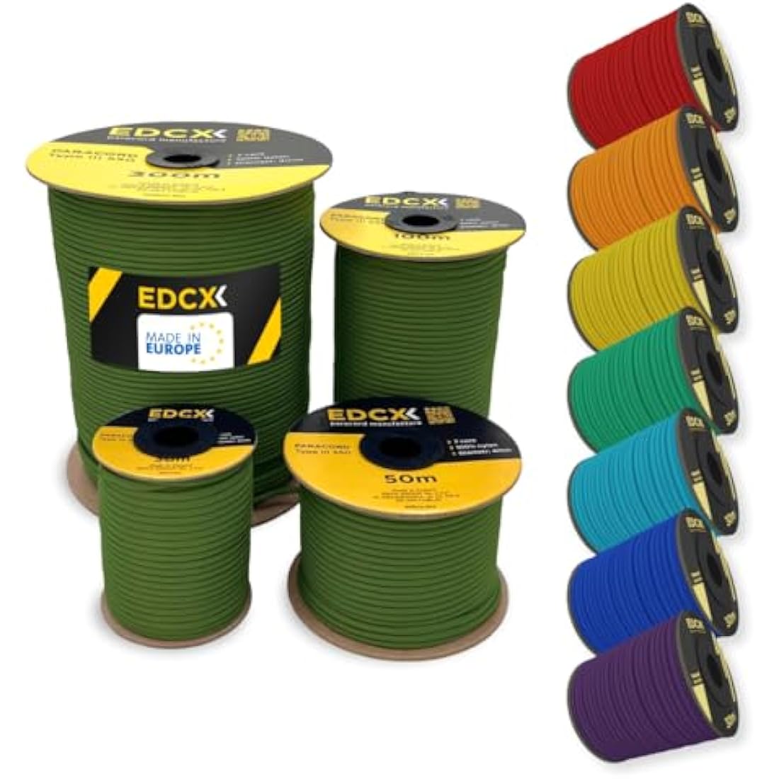 EDCX 550 Paracord – 4mm 7-Strand Nylon Rope for Camping and DIY