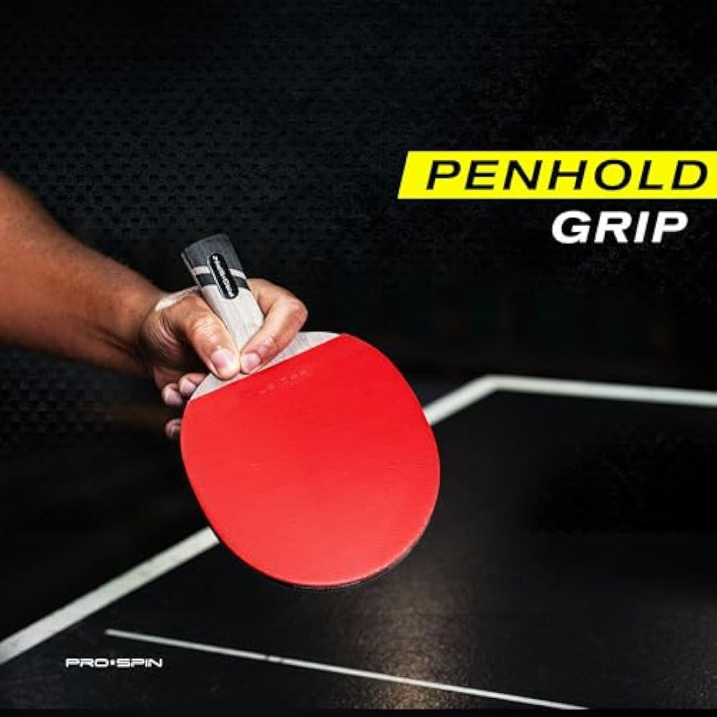 PRO SPIN Carbon Table Tennis Bat – 7-Ply Blade Penhold Grip Paddle
