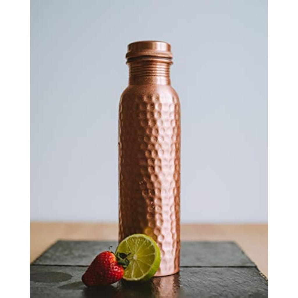 Kosdeg Hammered Copper Water Bottle - 34 Oz Large Ayurvedic Vessel