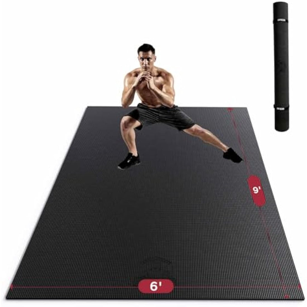 Hapbear Large Exercise Mat – 8mm Non-Slip Yoga Mat for Home Gym