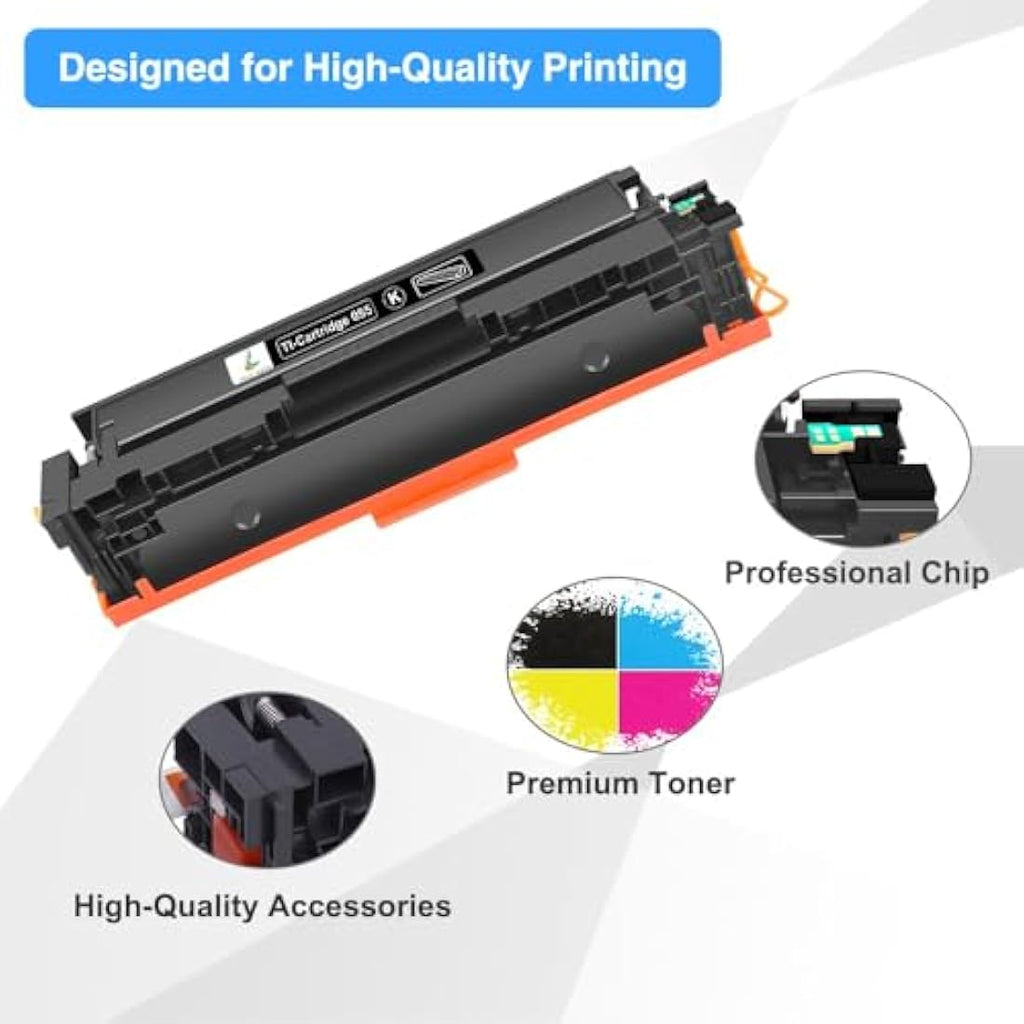 True Image Compatible Canon 055 055H Toner Cartridges, 4-Pack CMYK