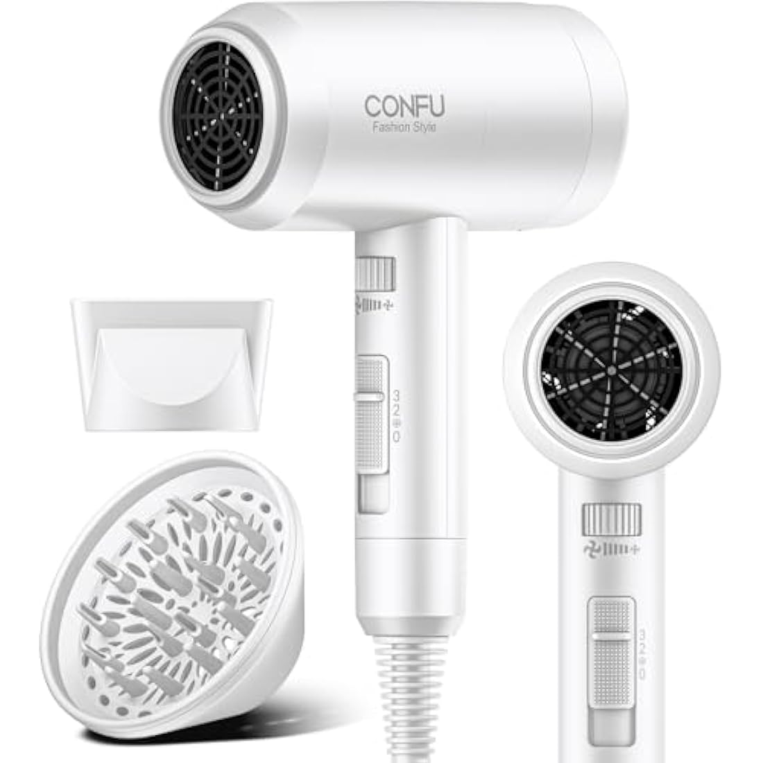 CONFU 1800W Ionic Hair Dryer – Lightweight Ceramic Blow Dryer with Diffuser