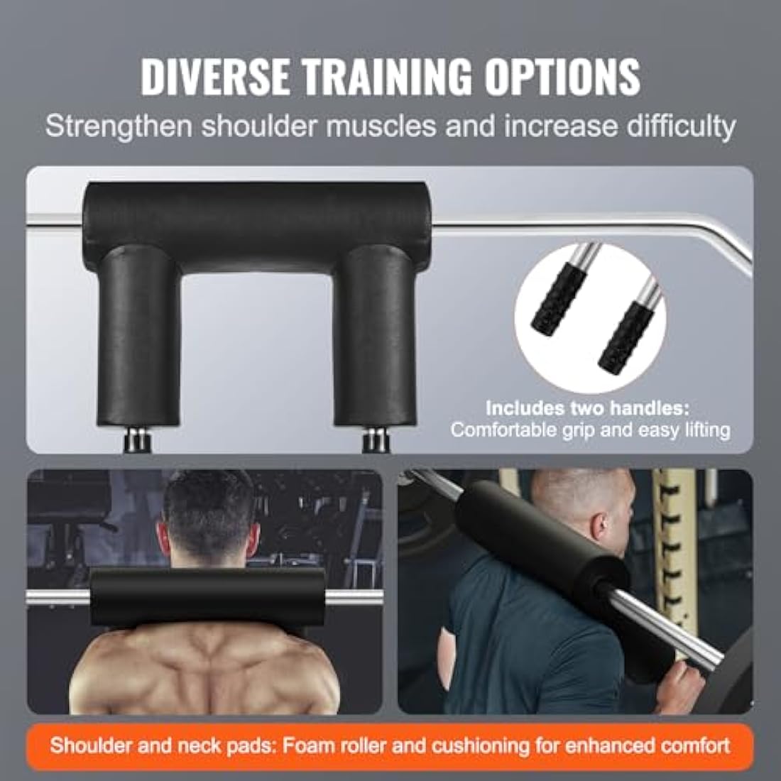 VEVOR Safety Squat Bar | 1500 LBS Capacity A3 Steel Barbell for Home Gym