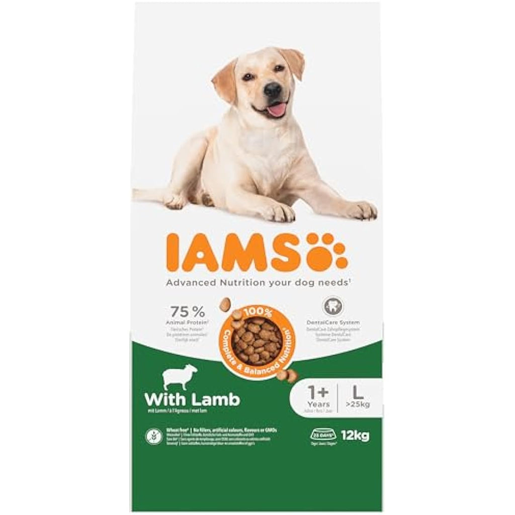 IAMS Adult Large Breed Dry Dog Food – Lamb & Rice Wheat Free 12kg