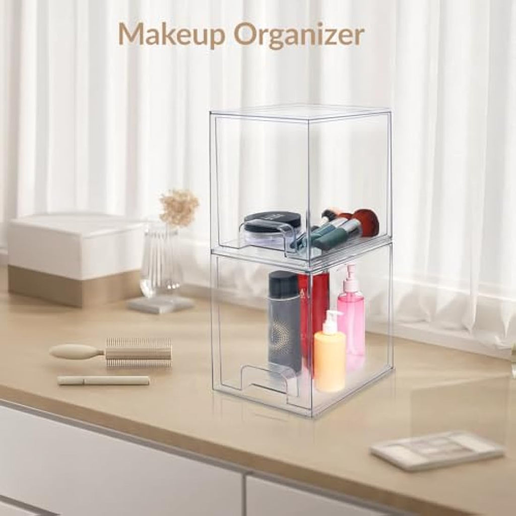 Jolof Store Stackable Makeup Organiser | Clear Acrylic Storage Drawers