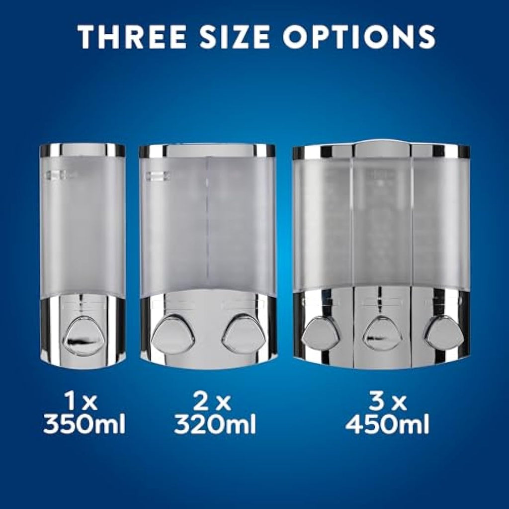 Wall Mounted Soap Dispenser | Triple 450ml Chrome Refillable