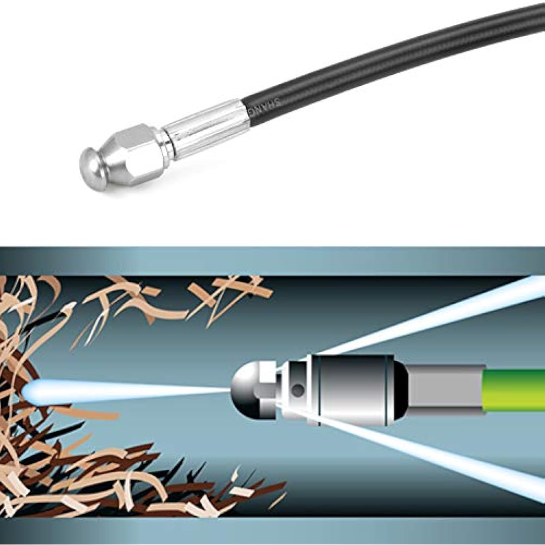 STYDDI 15M Sewer Jetter Kit for Karcher K2-K7 & LAVOR Pressure Washers