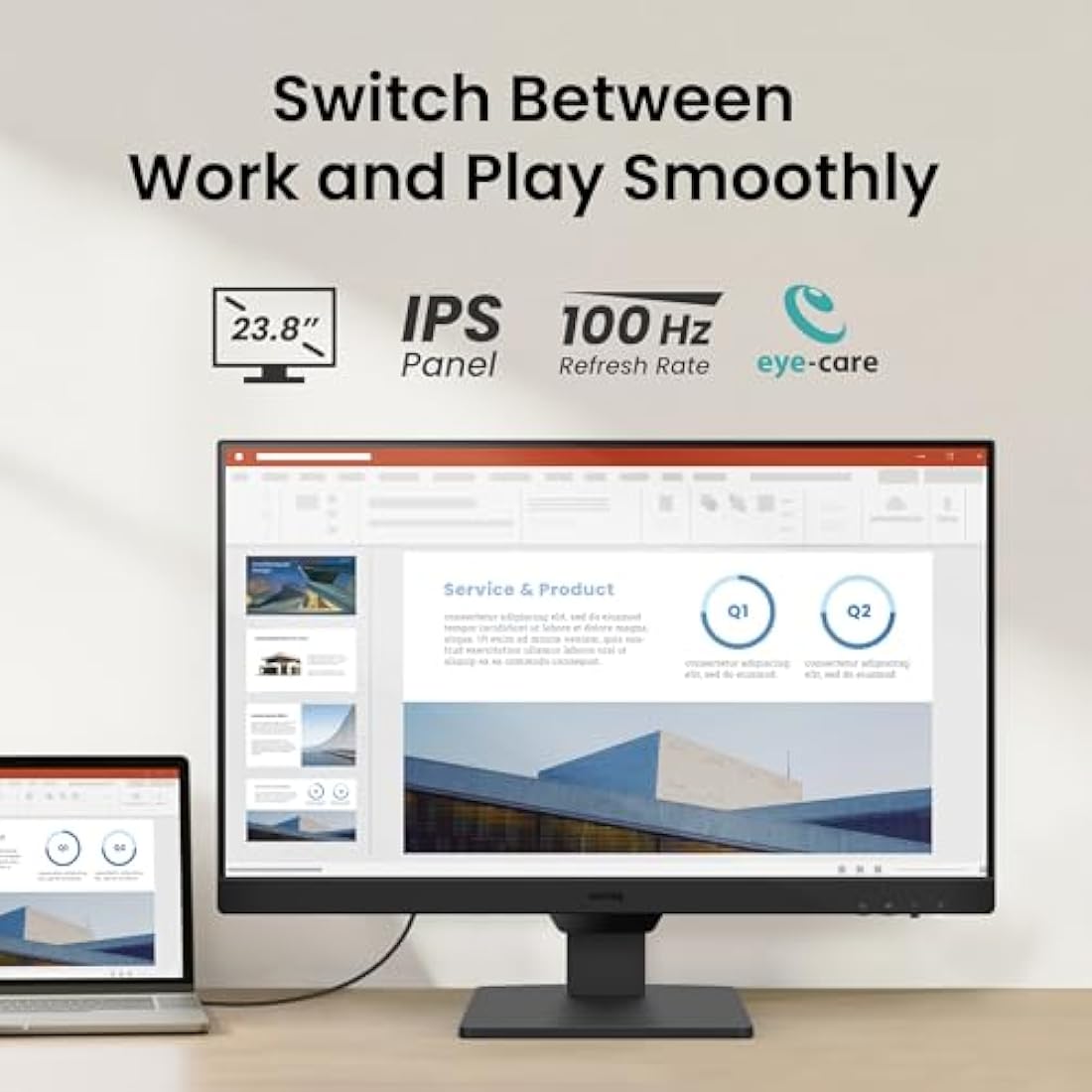 BenQ GW2490E 24 Inch IPS Gaming Monitor | 100Hz Full-HD Eye-Care