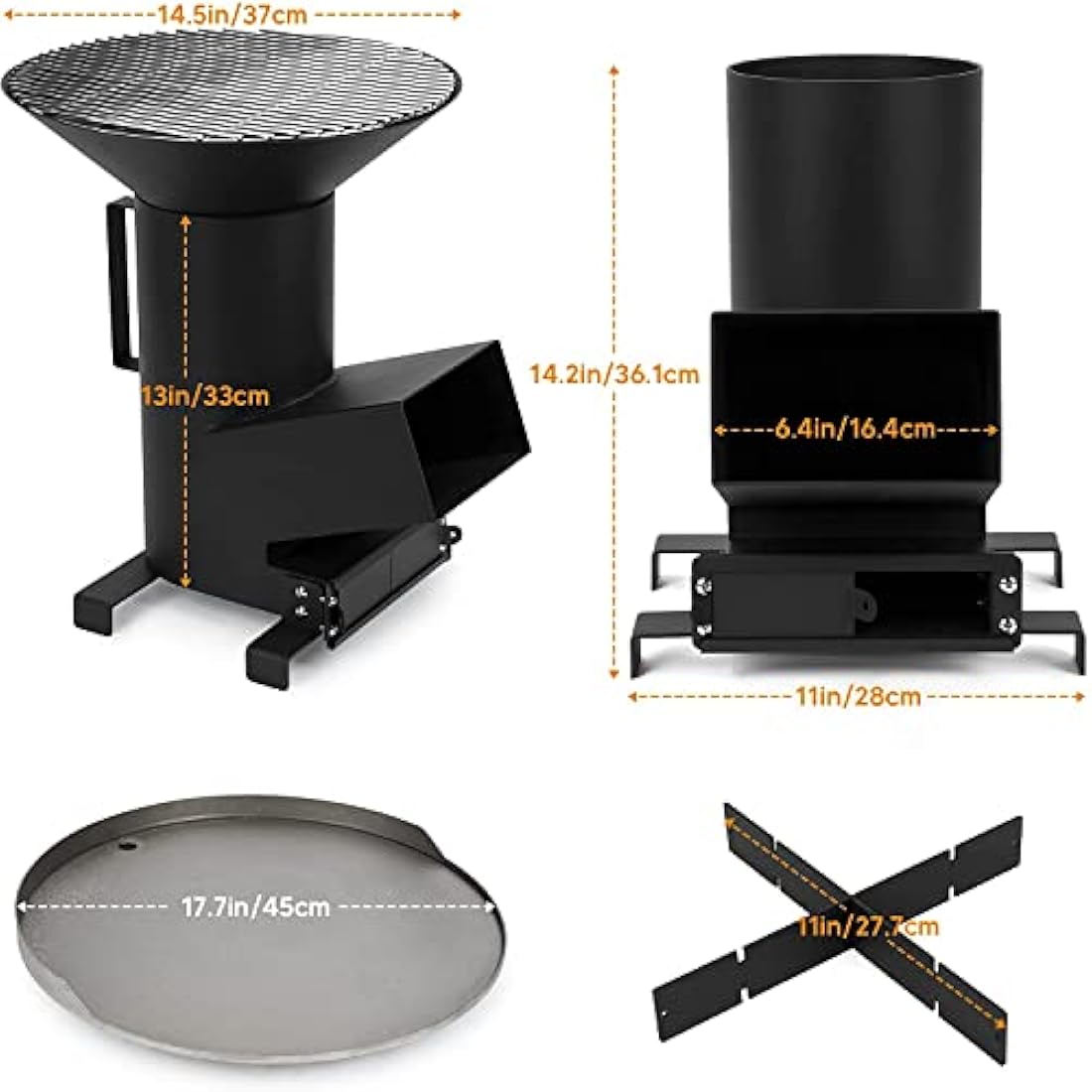 Onlyfire 3-in-1 Rocket Stove | Portable Wood Burning Camping Stove & Griddle