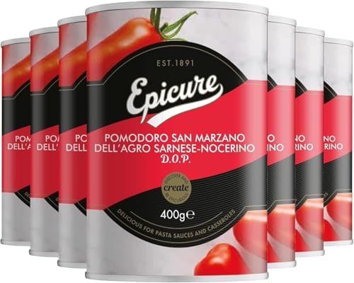 Epicure San Marzano Tinned Tomatoes – 400g Canned (Pack of 12)