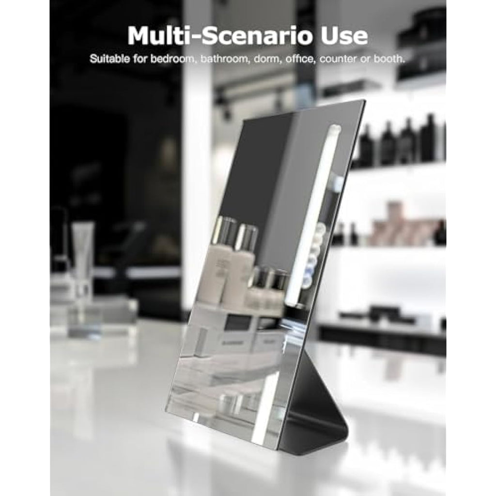 NEZZOE 12 Inch Rectangular Makeup Mirror | HD Metal Tabletop Vanity Mirror