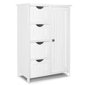 VOUNOT Bathroom Floor Storage Cabinet | 4 Drawers & Adjustable Shelf - White