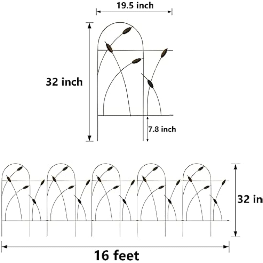 Thealyn Metal Garden Fence – 10 Panels, No-Dig Rustproof Edging, 4.9m