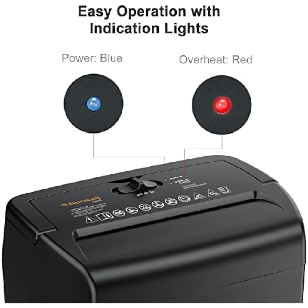 Bonsaii 10-Sheet Cross-Cut Paper Shredder – 21L Home Office Machine