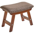 Aibiju Wooden Footstool – Padded Beech Wood Ottoman with Removable Cover
