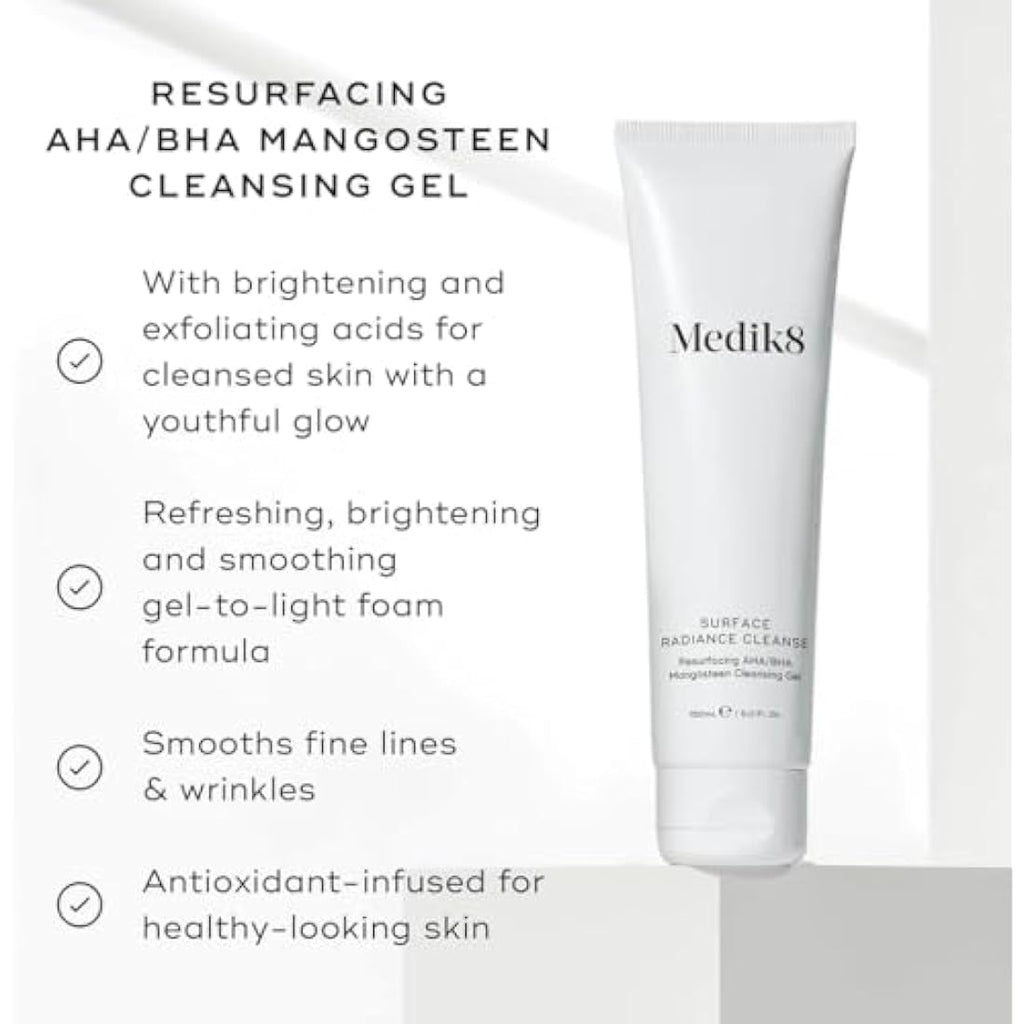 Medik8 Surface Radiance Cleanse – AHA/BHA Resurfacing Gel 150ml