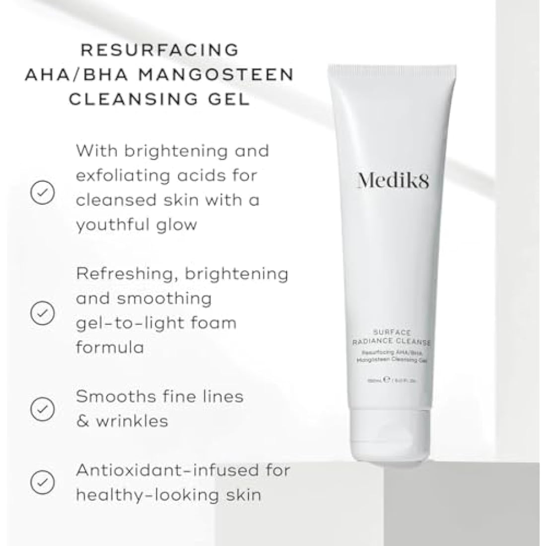 Medik8 Surface Radiance Cleanse – AHA/BHA Resurfacing Gel 150ml