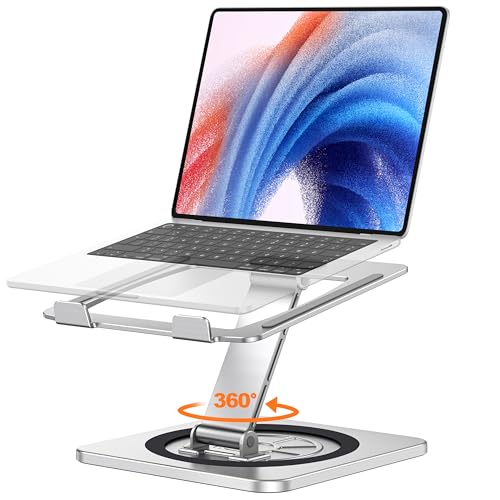 EOIWUY 360 Swivel Laptop Stand – Ergonomic Foldable Riser for 10-16" Desk