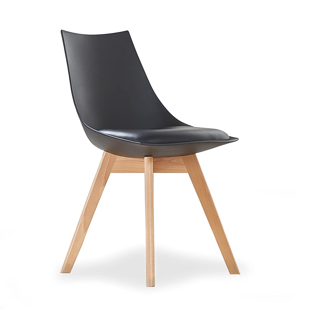 Jolof Store Lanzo Retro Dining Chair – Black Scandinavian Shell Seat