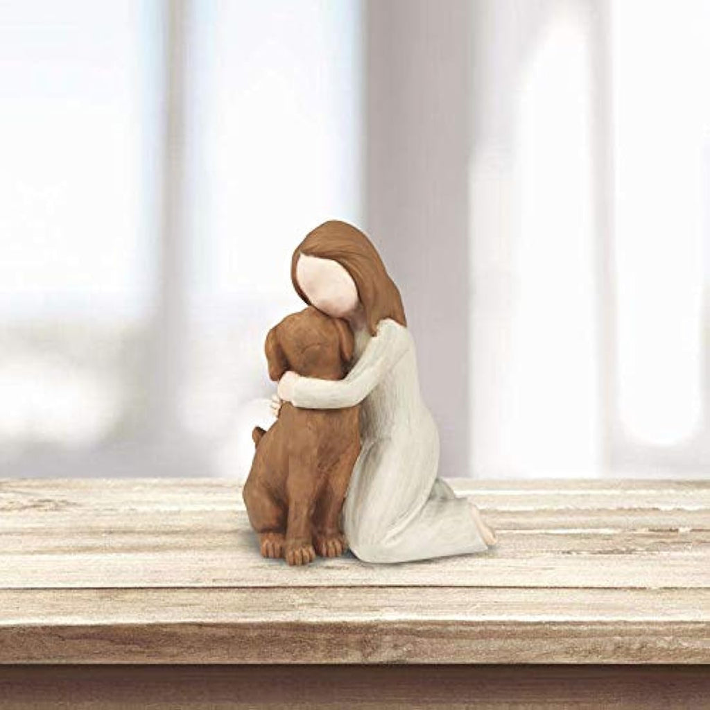 Pet Memorial Angel Dog Figurine –  Hand-Painted Sculpture