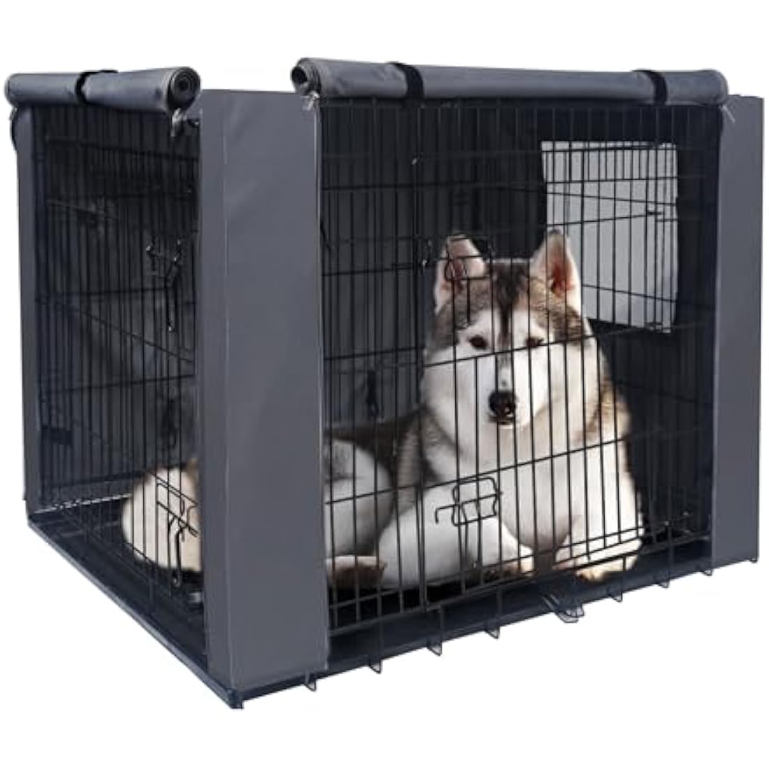 PETKEI Dog Crate Cover – 48 Inch Waterproof 600D Oxford Cage Cover
