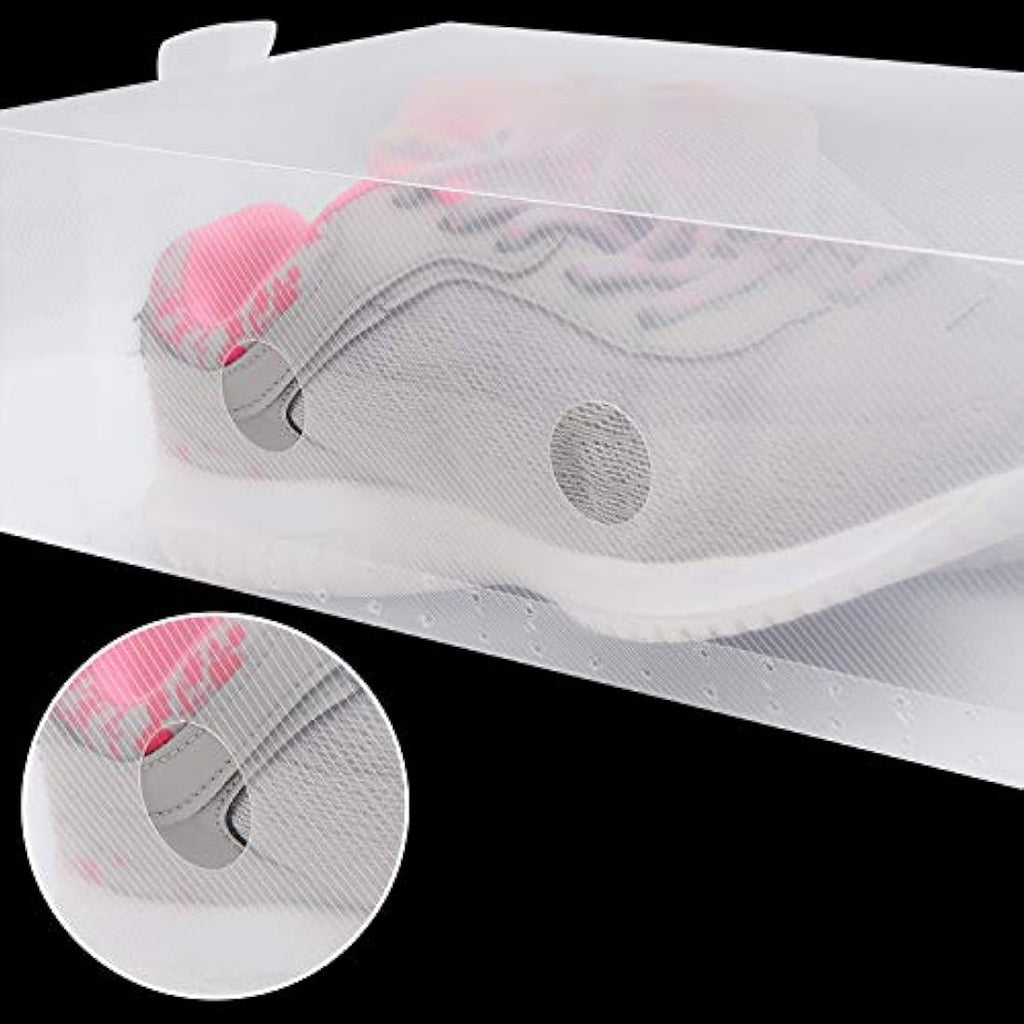 Kurtzy Clear Plastic Shoe Storage Boxes - 40 Pack Stackable Organizers