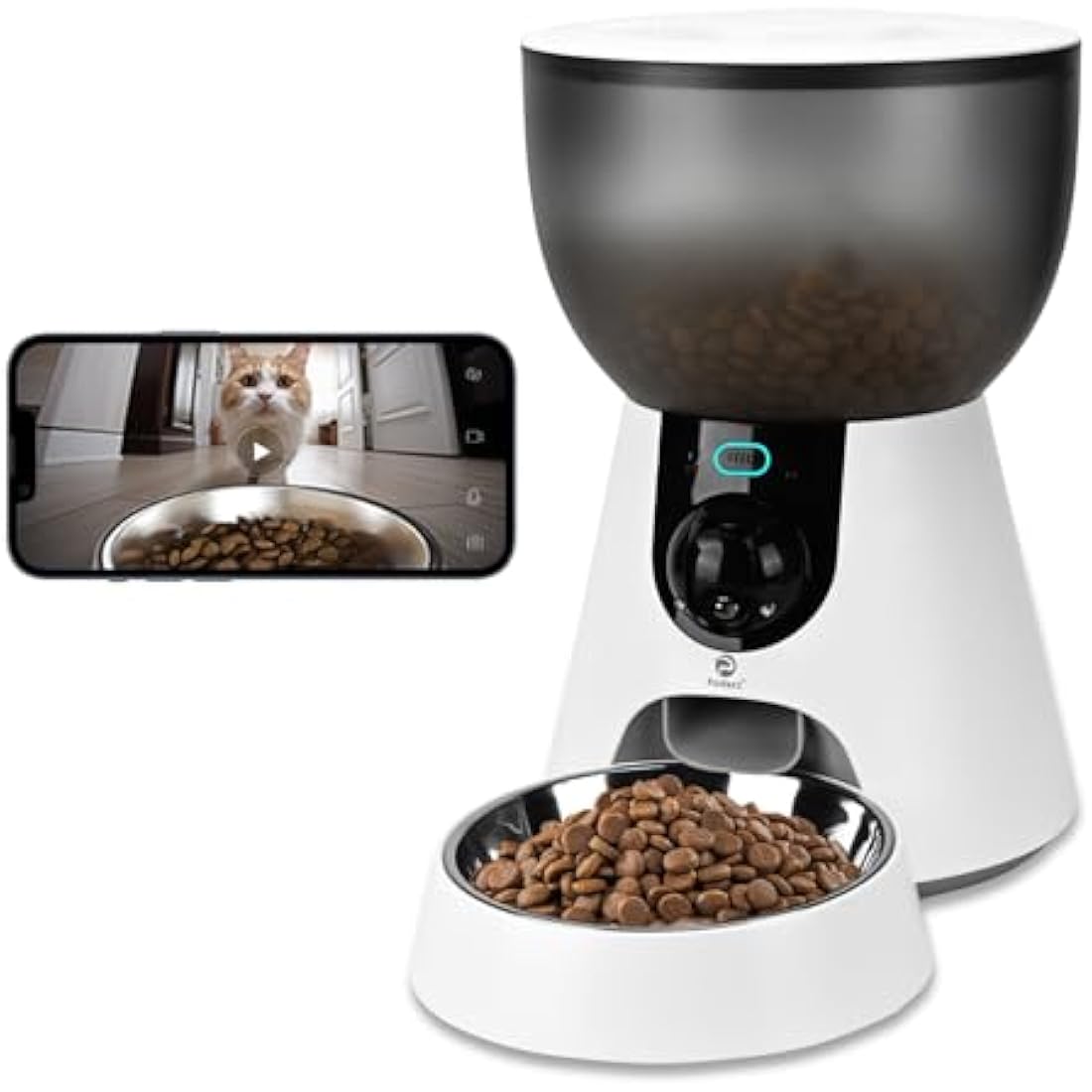 Podazz Automatic Cat Feeder with Camera | 5G WiFi Smart App Control, 4L