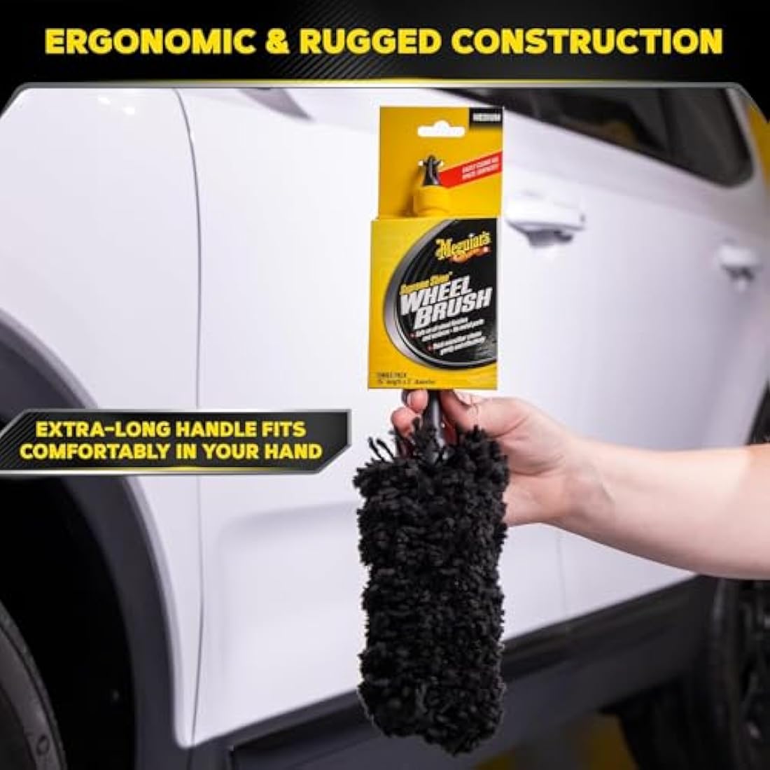 Meguiar's Supreme Microfibre Wheel Brush – Medium Scratch-Free Rim Cleaner