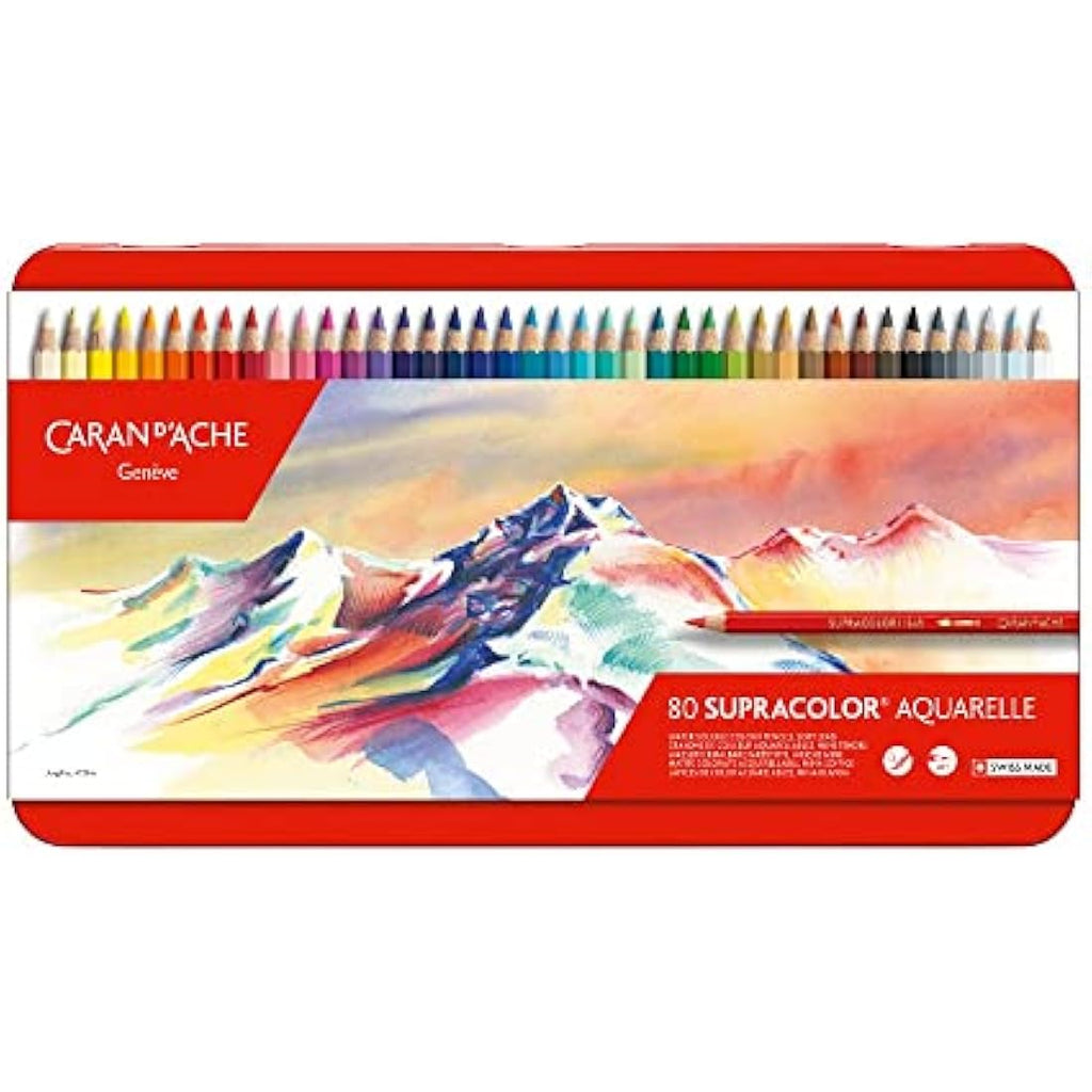 Caran d'Ache Supracolor Soft Water-Soluble Colour Pencils - 80 Assorted