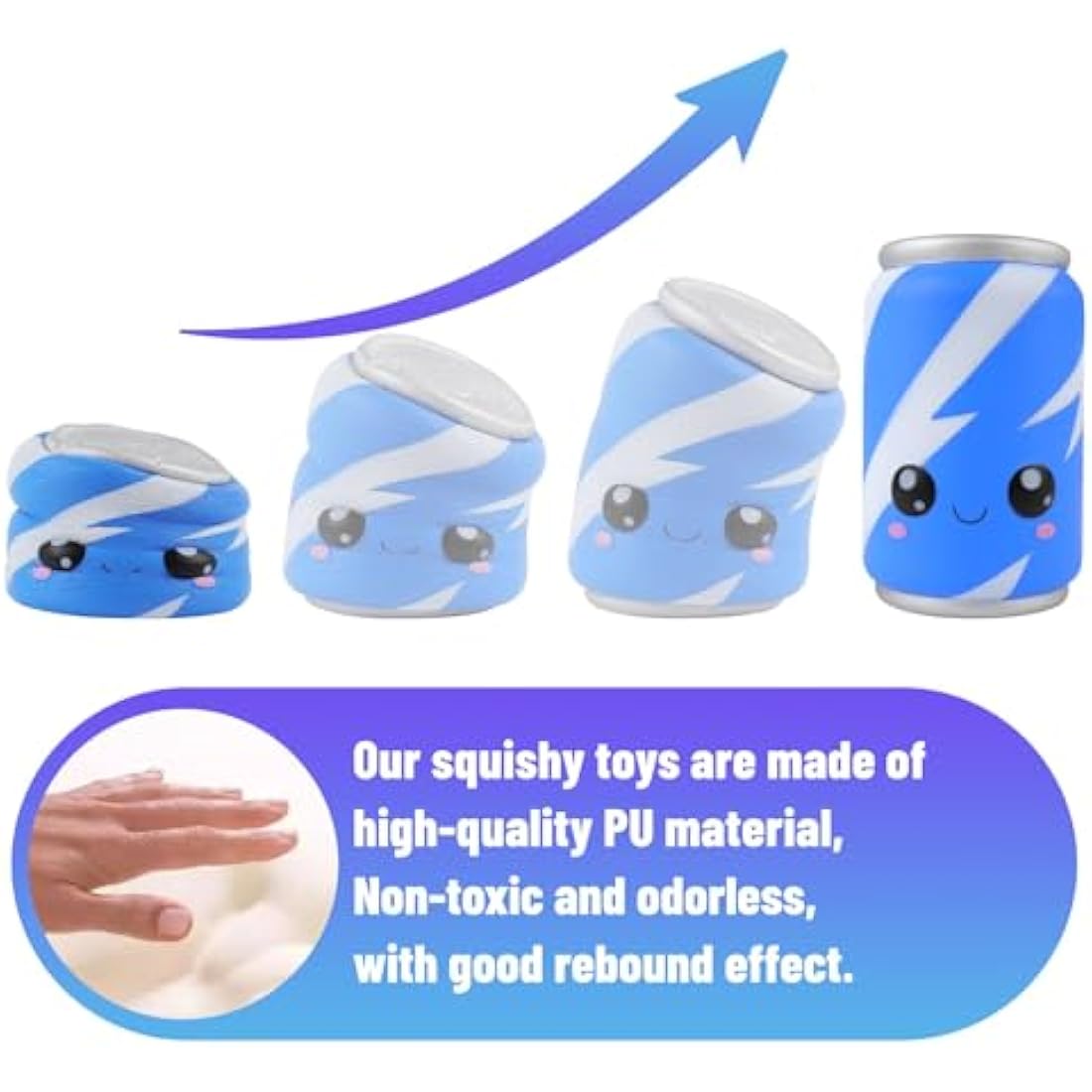 Anboor Blue Can Squishy Toy – Slow Rise Kawaii Squeeze Stress Relief