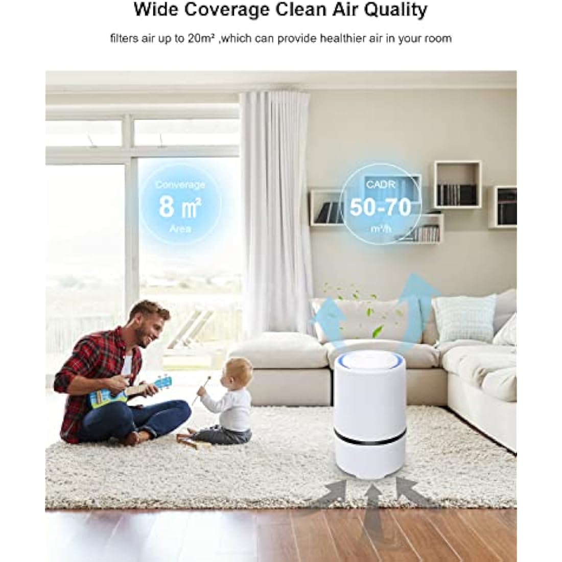 MELEDEN HEPA Air Purifier – Portable Desktop Cleaner for Home & Office