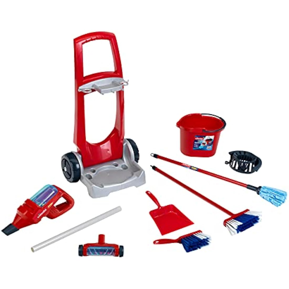 Theo Klein Vileda Broom Trolley & Upright Vacuum Cleaner Toy Set
