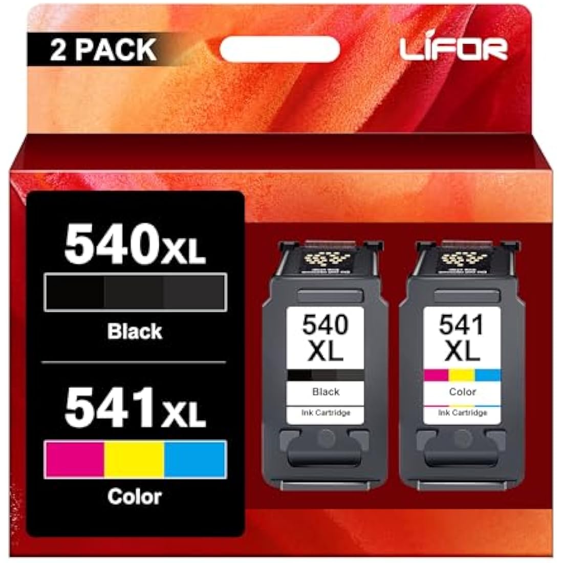 LIFOR PG-540XL CL-541XL Ink Cartridges for Canon Pixma TS5150 MG3650 - 2 Pack