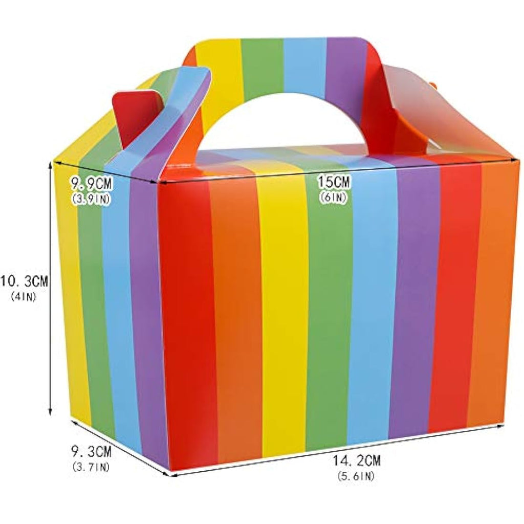 Rainbow Party Favor Boxes - 20 Pack Biodegradable Paper