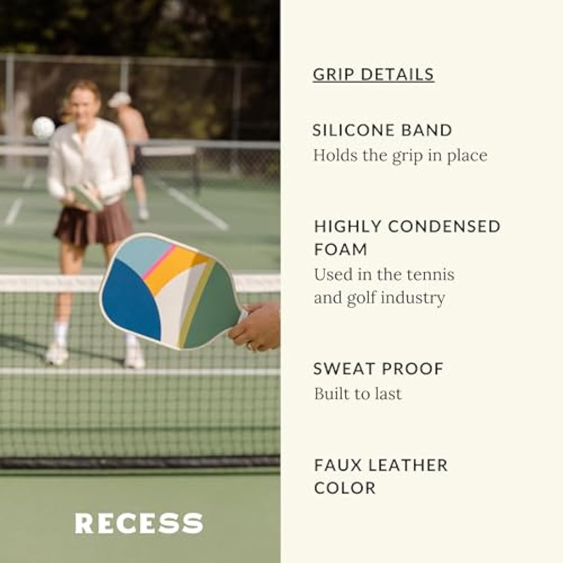 Recess Fiberglass Pickleball Paddle – USAPA Approved Honeycomb Core