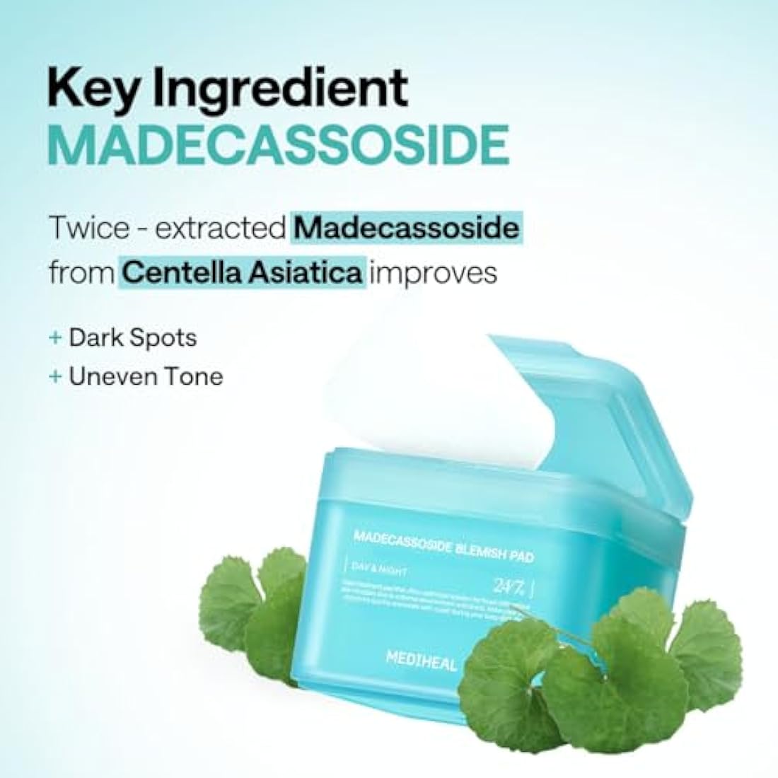 Mediheal Madecassoside Blemish Pads – Vegan Centella Toner Pads, 100ct