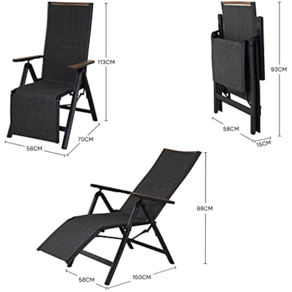 Grand Patio Foldable Sun Lounger – 6-Position Aluminum Garden Chair