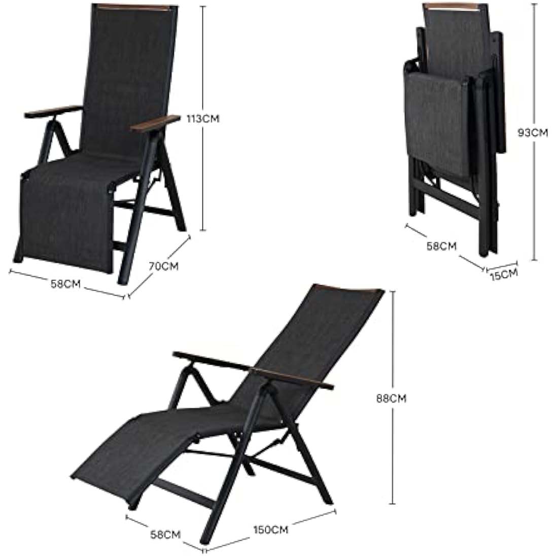Grand Patio Foldable Sun Lounger – 6-Position Aluminum Garden Chair