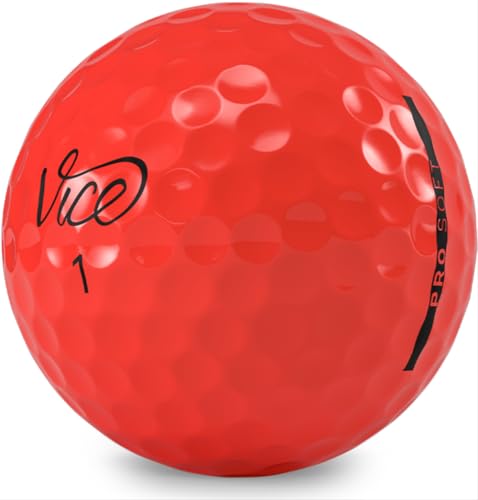 Vice Golf Pro Soft Golf Balls – 3-Piece Urethane Cover – Neon Red