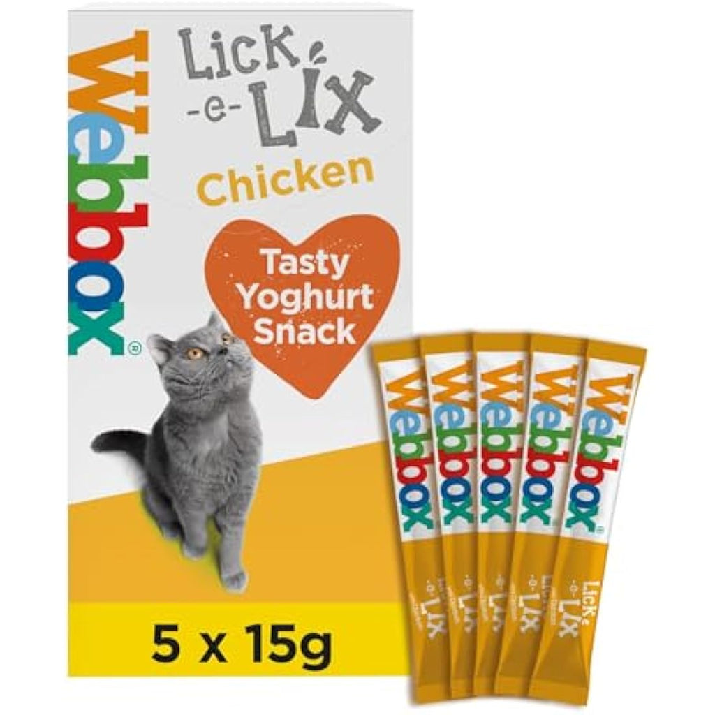 Webbox Lick-e-Lix Cat Treats Variety Pack - 17 Cases of 5x15g Sticks