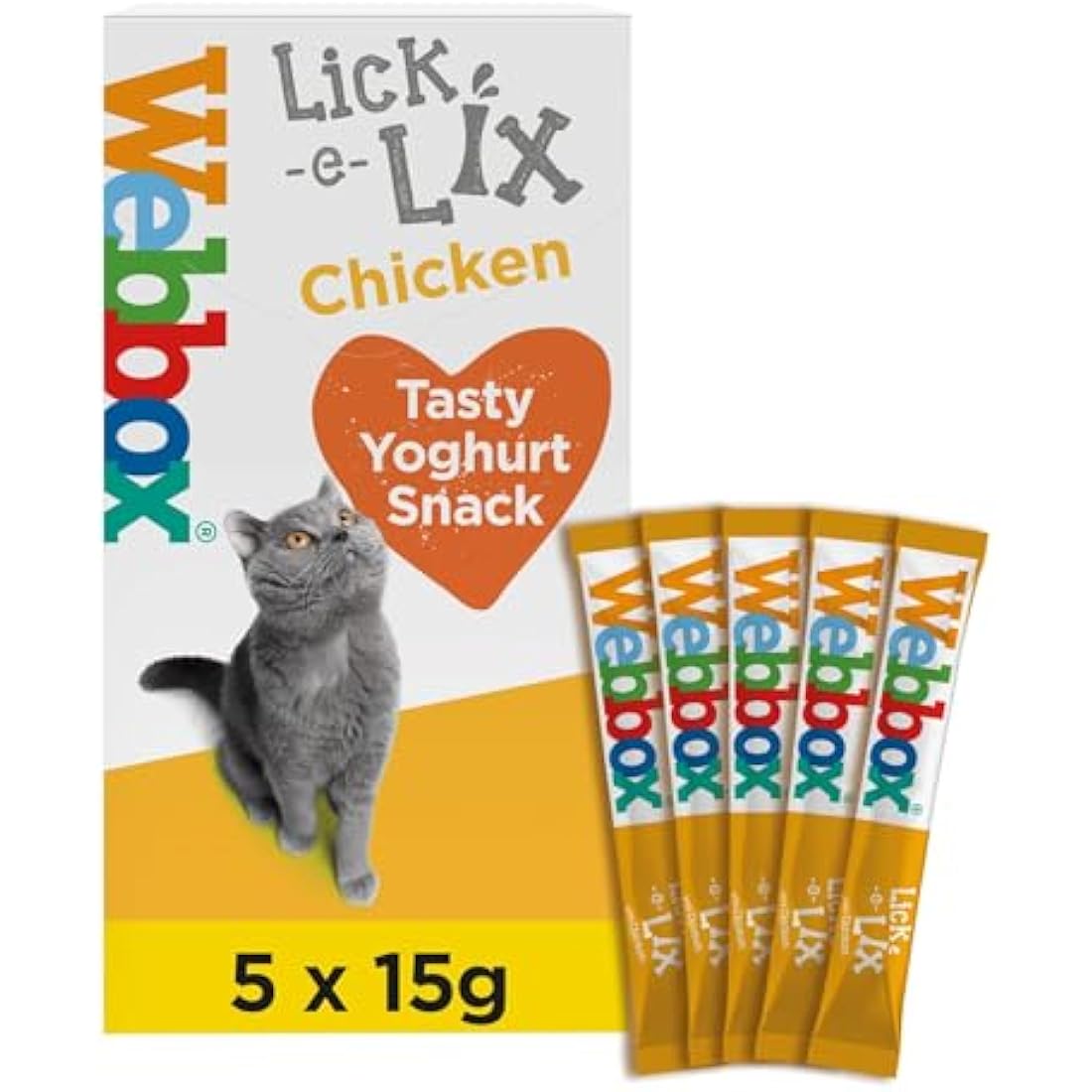 Webbox Lick-e-Lix Cat Treats Variety Pack - 17 Cases of 5x15g Sticks