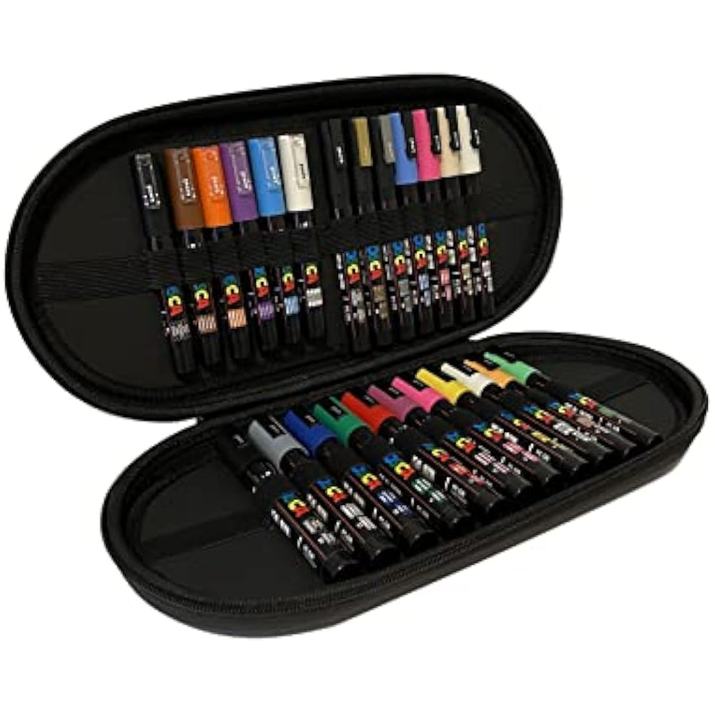POSCA Water-Based Paint Markers – Set of 24 Vibrant Colors with Travel Case