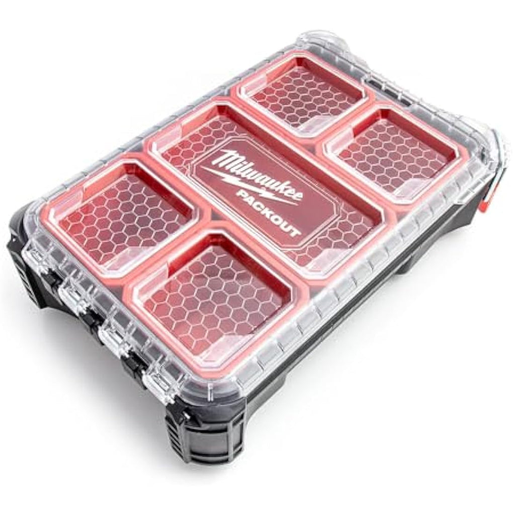 Milwaukee PACKOUT Compact Organiser Case – Durable Red Tool Storage