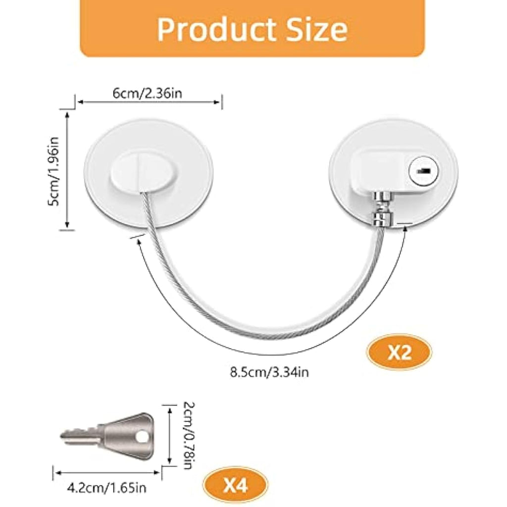 Refrigerator Door Locks – 2 Pack White Child Safety Latches