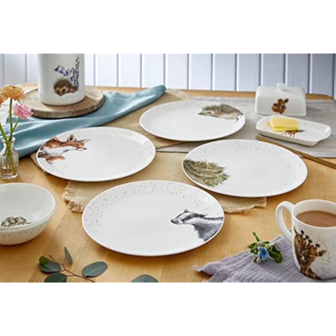 Wrendale Designs Bone China Animal Dinner Plates - Set of 4 (26cm)